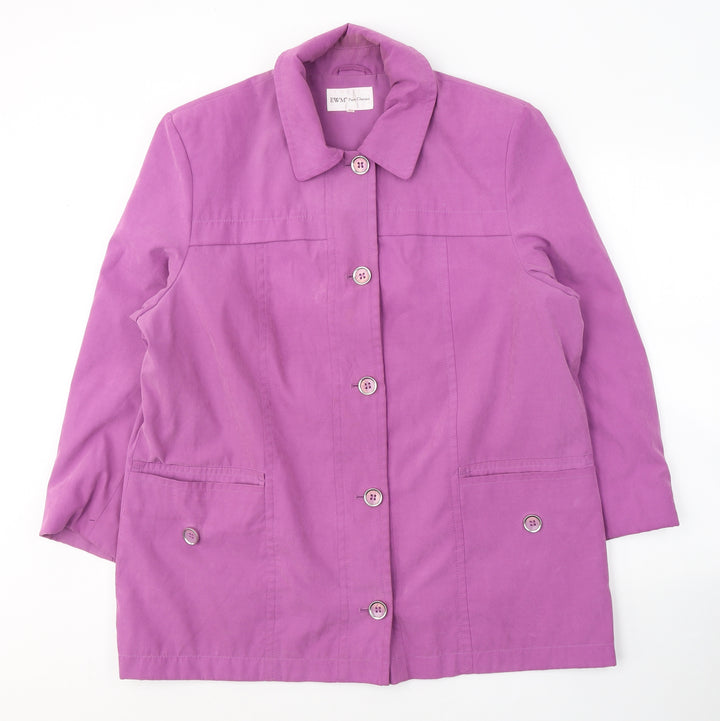 EWM Womens Pink   Trench Coat Coat Size 14  Zip