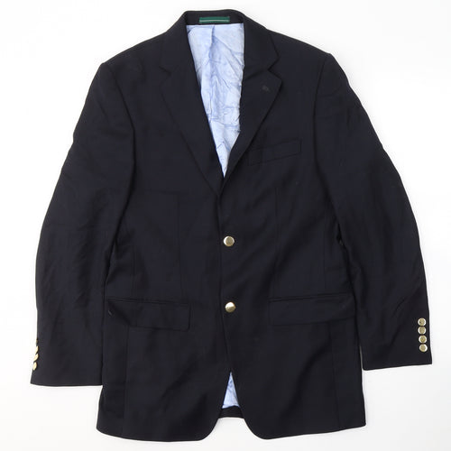 Greenwoods Mens Blue  Wool Jacket Suit Jacket Size S