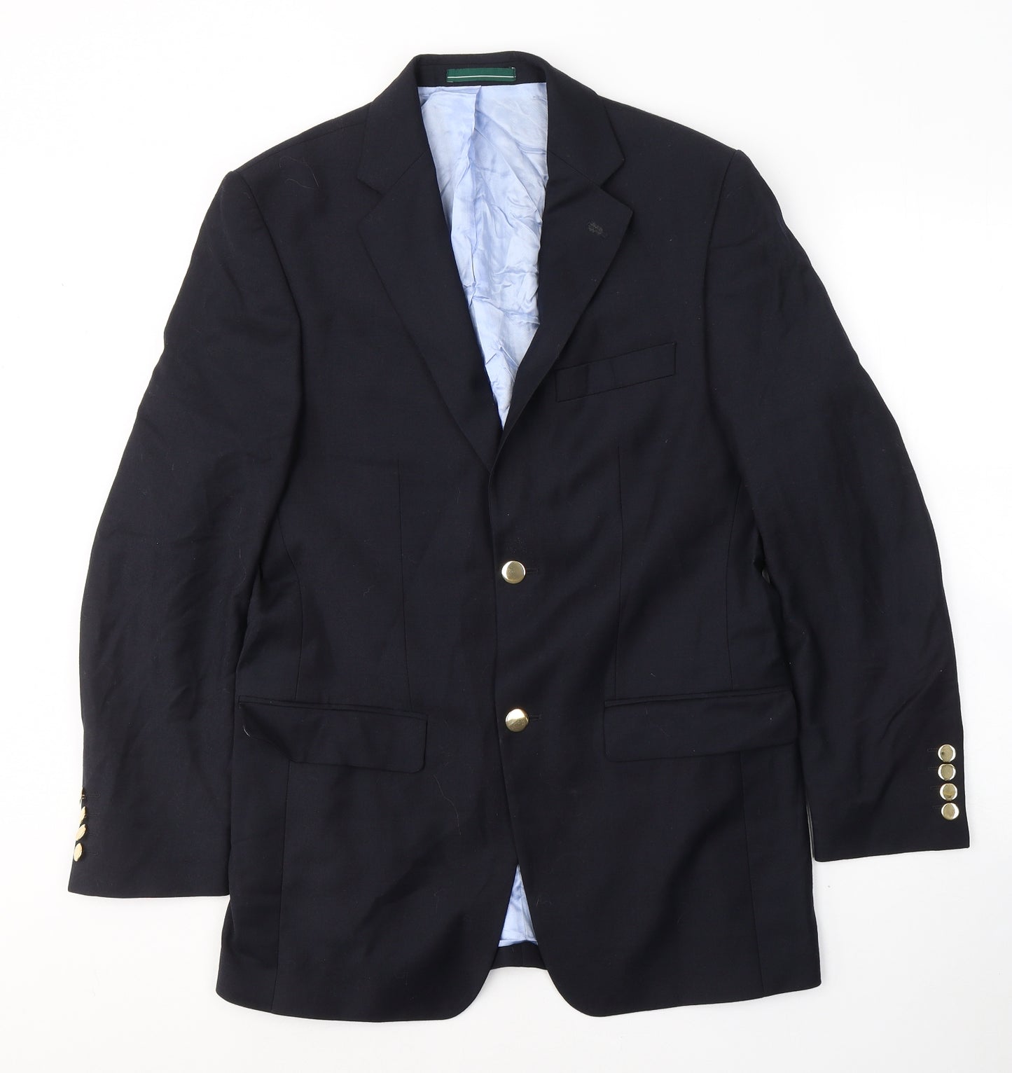 Greenwoods Mens Blue  Wool Jacket Suit Jacket Size S