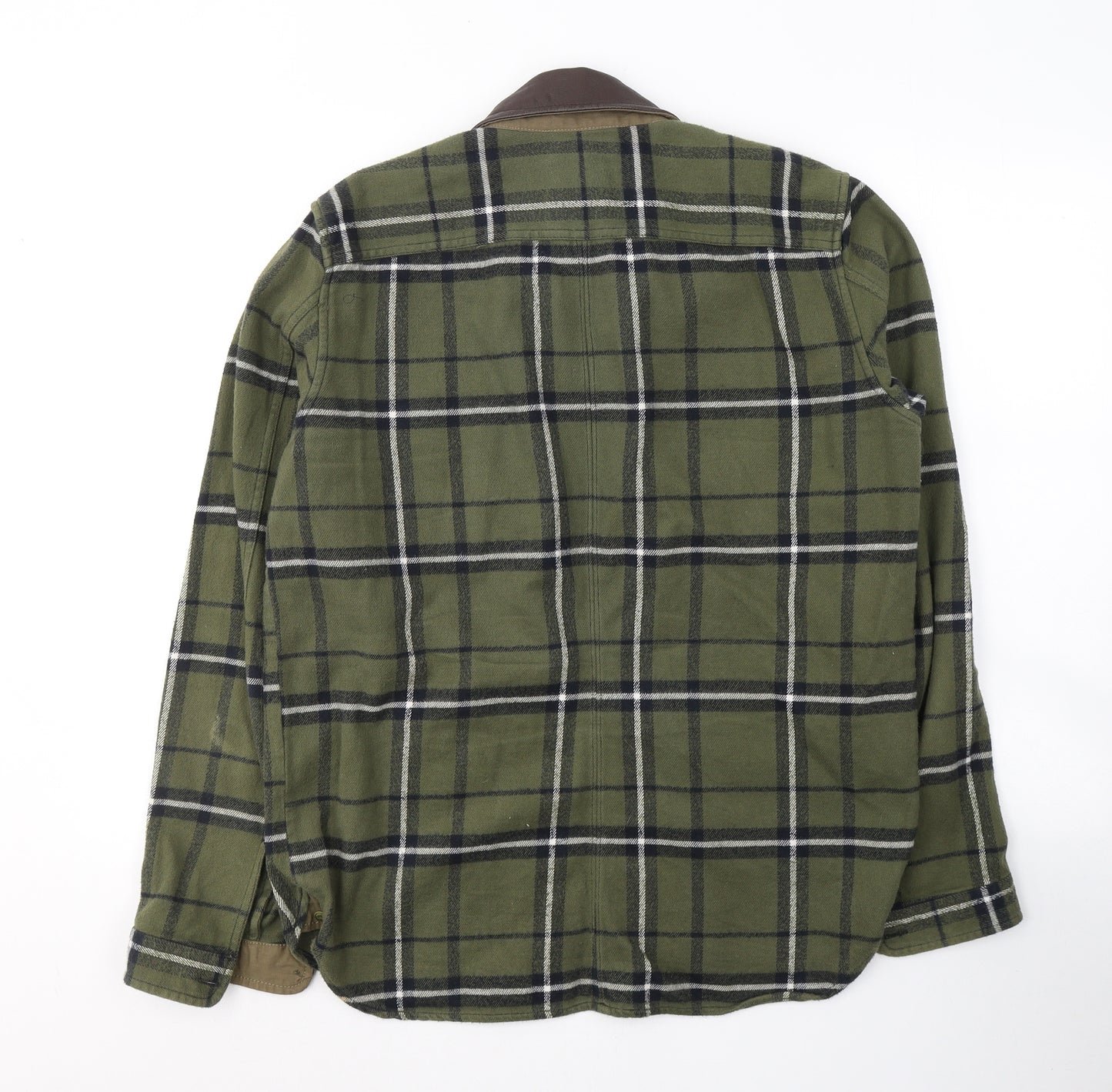 Diesel Mens Green Plaid Cotton  Button-Up Size M Collared Button