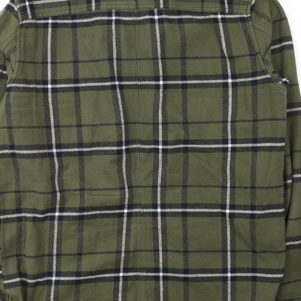 Diesel Mens Green Plaid Cotton  Button-Up Size M Collared Button