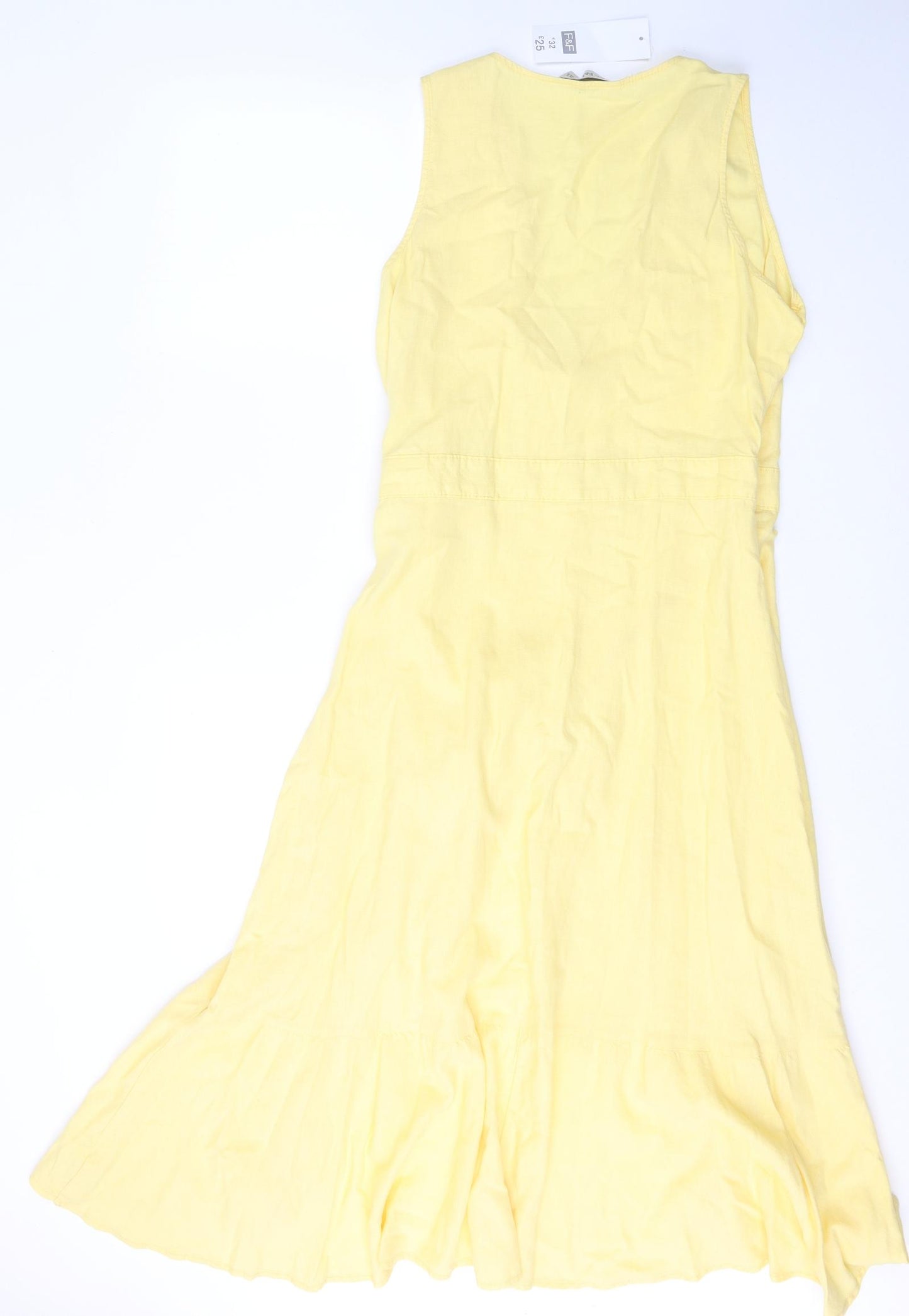 George Womens Yellow  Lyocell Wrap Dress  Size 14  V-Neck Pullover