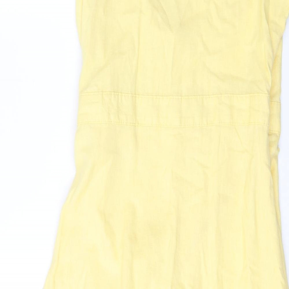 George Womens Yellow  Lyocell Wrap Dress  Size 14  V-Neck Pullover