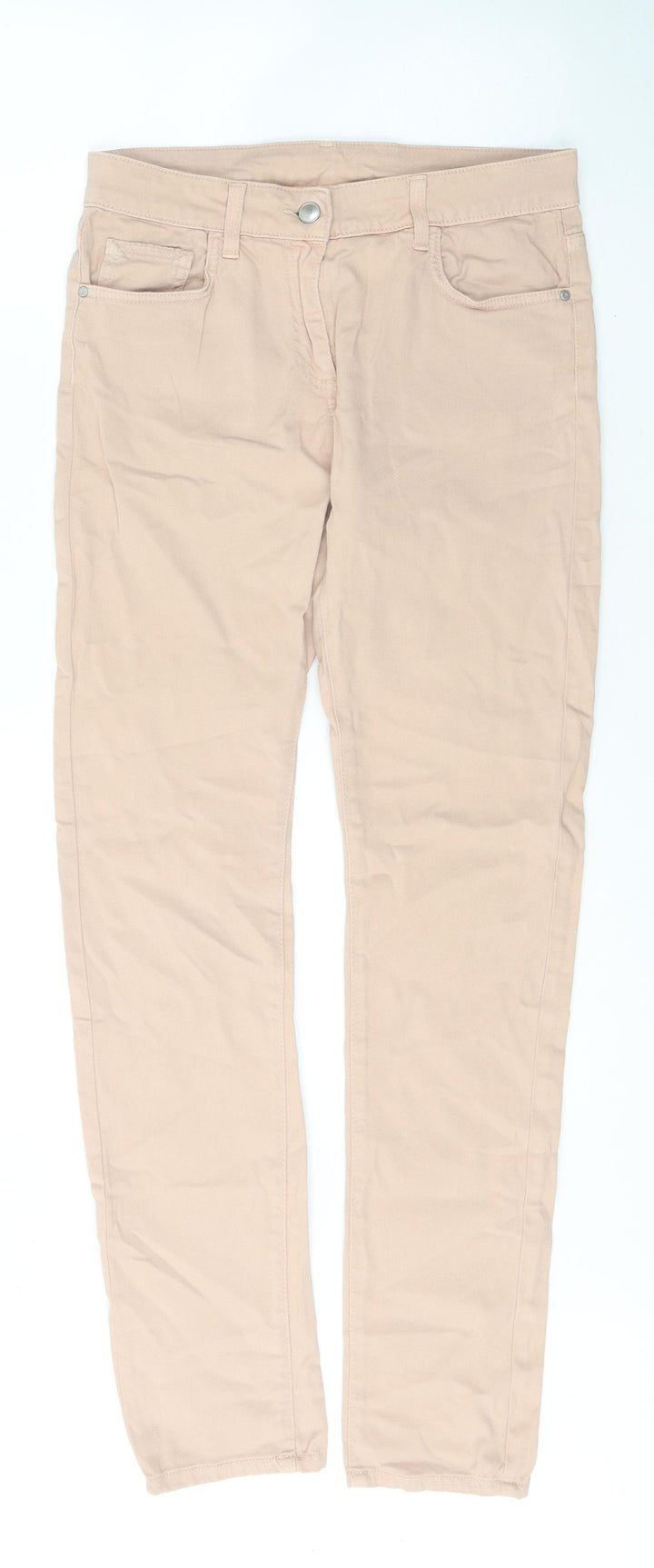 Wallis Womens Pink  Cotton Skinny Jeans Size 10 L31 in Regular Button