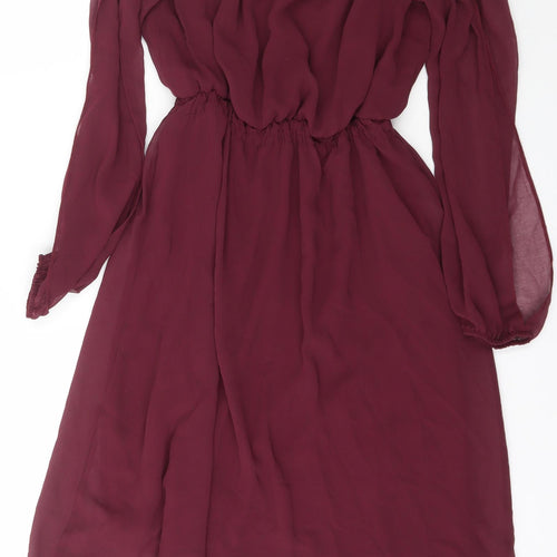 Atmosphere Womens Purple  Polyester Fit & Flare  Size 4  Off the Shoulder Pullover
