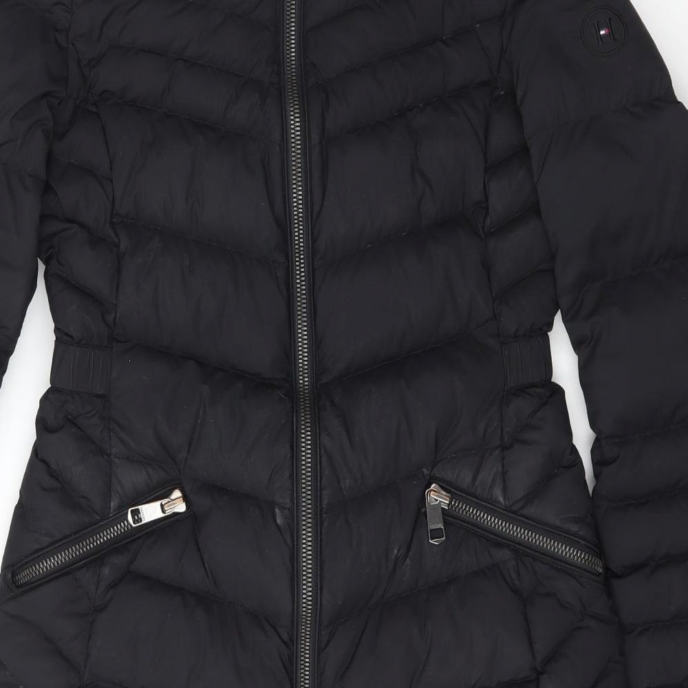 Tommy Hilfiger Womens Black   Puffer Jacket Coat Size S  Zip