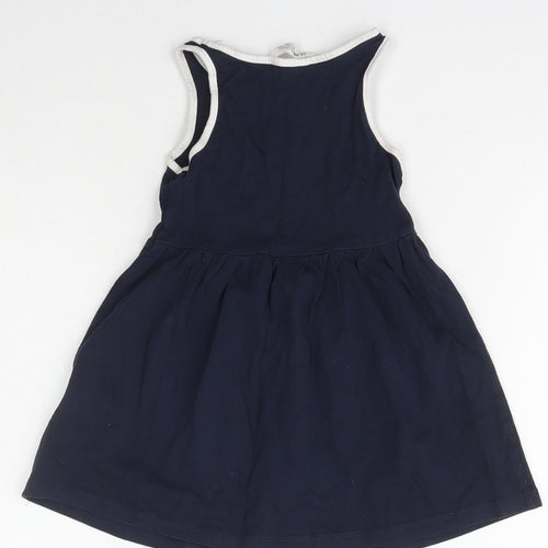 H&M Girls Blue  Cotton A-Line  Size 2 Years  Scoop Neck Pullover - Unicorn