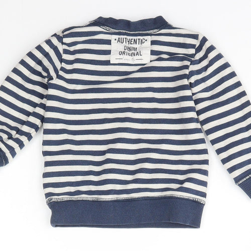 name it Boys Blue Striped Cotton Pullover Jumper Size 9-12 Months  Pullover