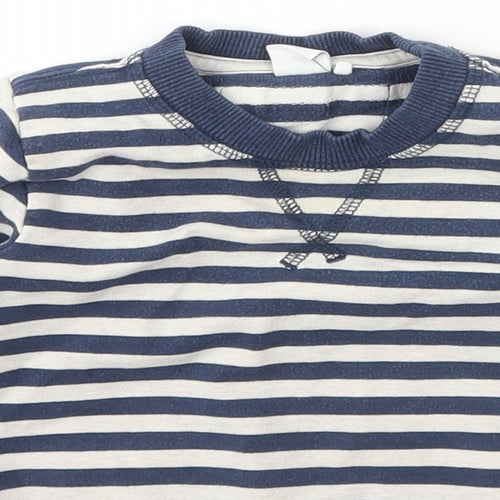 name it Boys Blue Striped Cotton Pullover Jumper Size 9-12 Months  Pullover