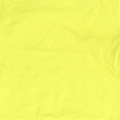 Marks and Spencer Boys Yellow  Cotton Basic T-Shirt Size 6-9 Months Crew Neck Snap