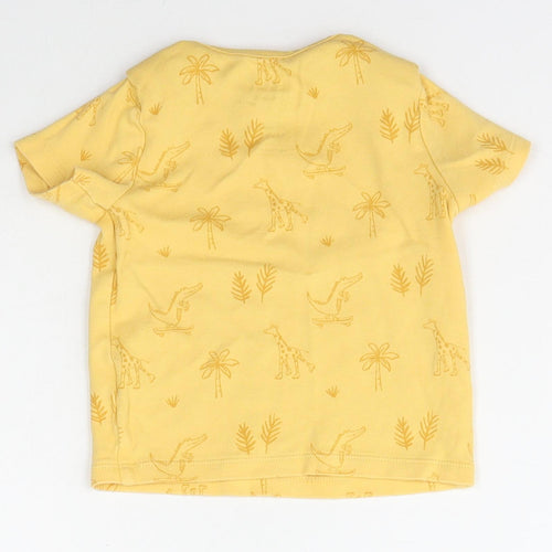 F&F Baby Orange Geometric Cotton Basic T-Shirt Size 12-18 Months Crew Neck Pullover