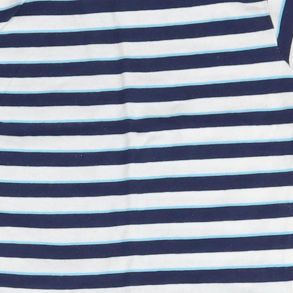 Dunnes Stores Baby Blue Striped Cotton Basic T-Shirt Size 9-12 Months Crew Neck Pullover