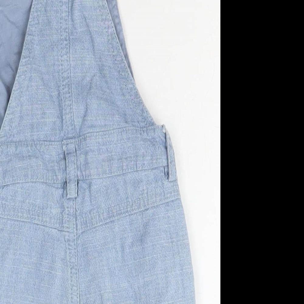 Marks and Spencer Baby Blue  Cotton Dungaree One-Piece Size 6-9 Months  Snap