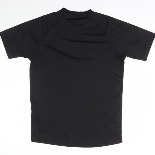 McKenzie Mens Black  Polyester Basic T-Shirt Size M Mock Neck Pullover