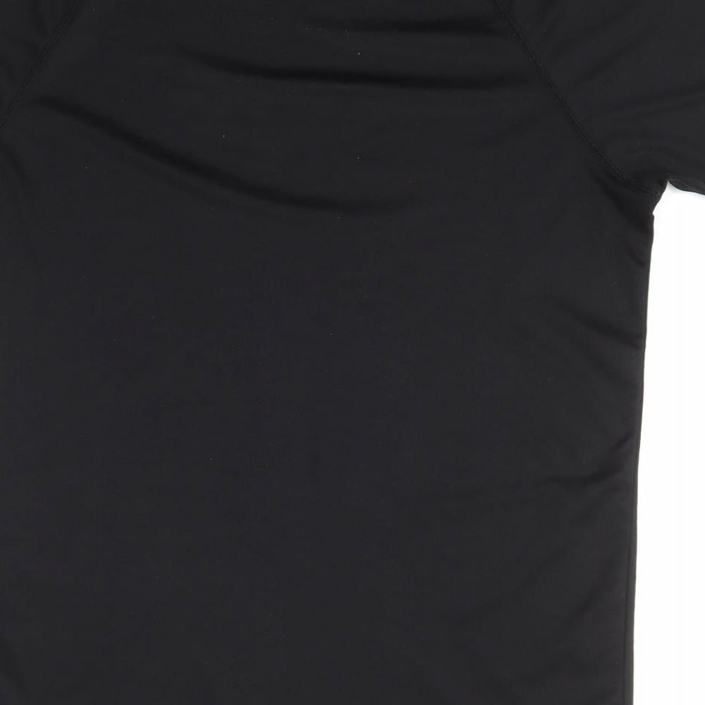 McKenzie Mens Black  Polyester Basic T-Shirt Size M Mock Neck Pullover