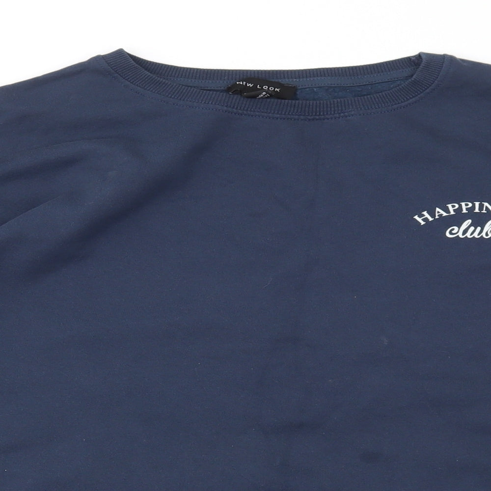 New Look Womens Blue  Cotton Pullover Hoodie Size L  Pullover