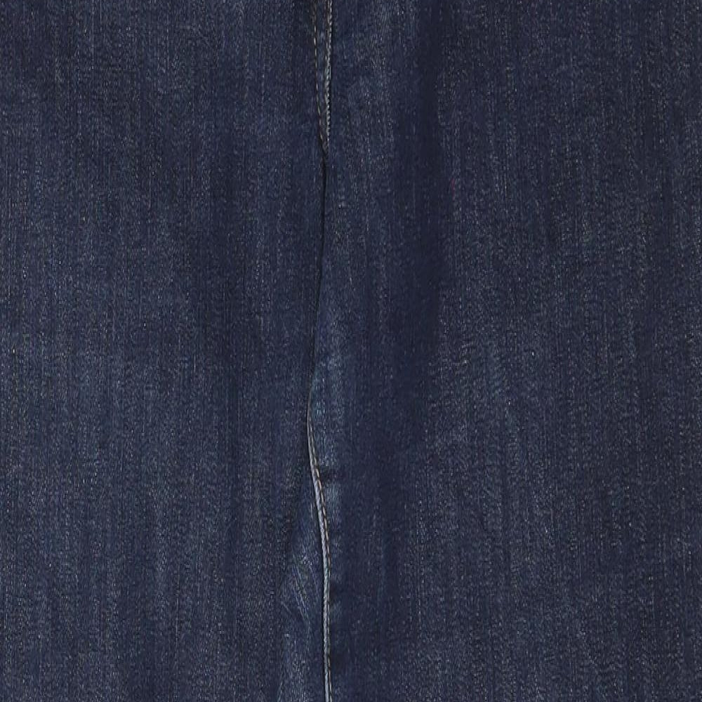 NEXT Womens Blue  Cotton Straight Jeans Size 14 L30 in Slim Zip