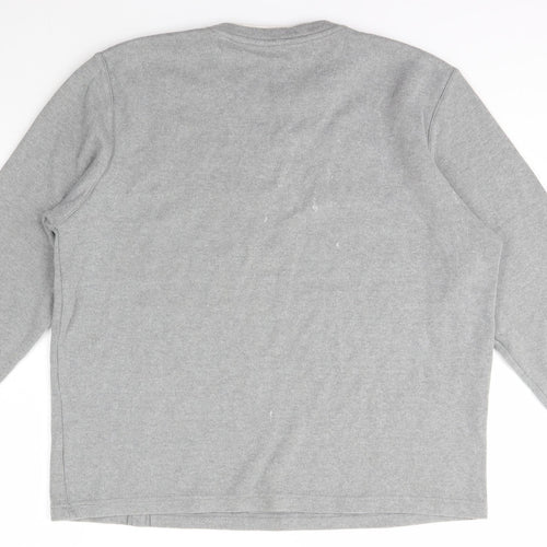 St Bernard Mens Grey V-Neck  Cotton Pullover Jumper Size XL
