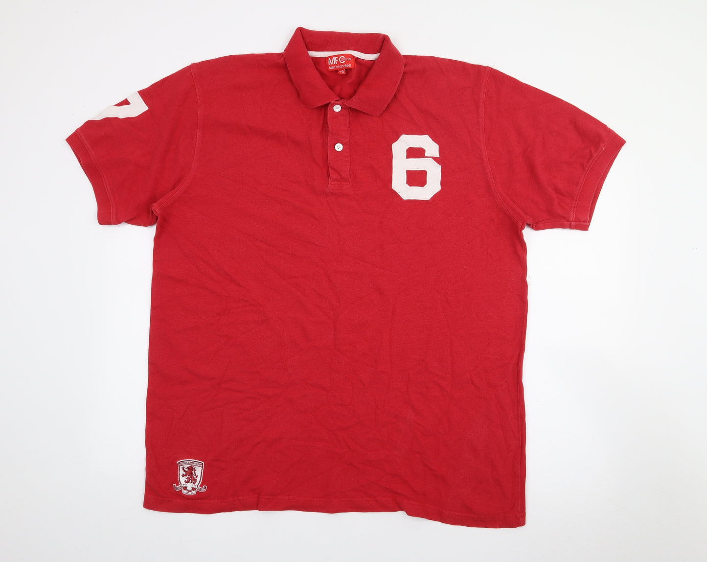 MFC Official Mens Red  Cotton  Polo Size 2XL Collared Button