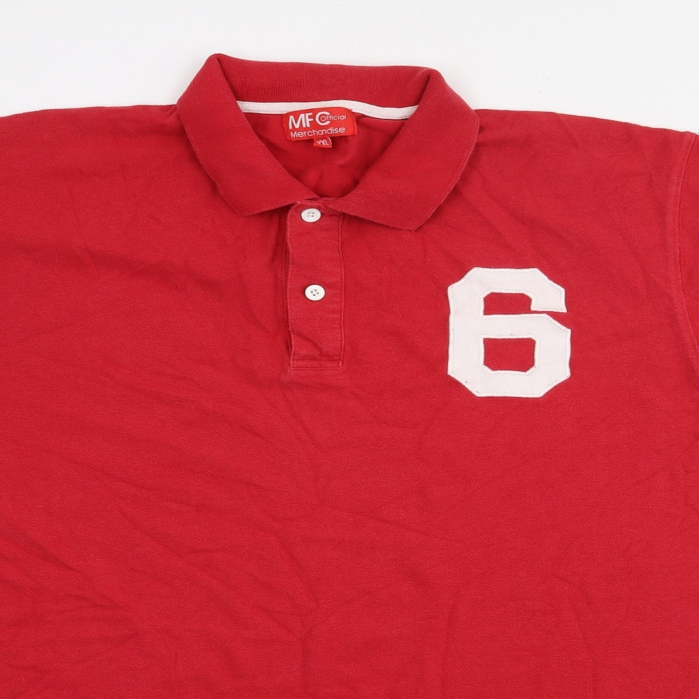 MFC Official Mens Red  Cotton  Polo Size 2XL Collared Button