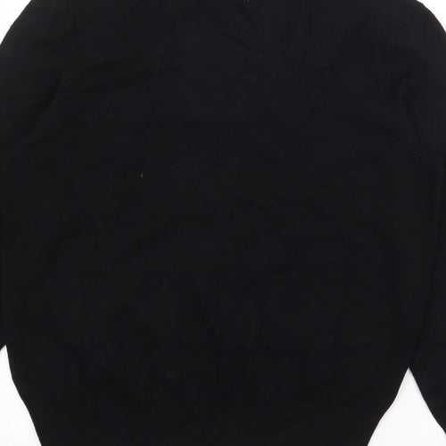 H&M Womens Black V-Neck  Viscose Pullover Jumper Size M