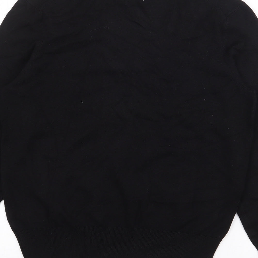 H&M Womens Black V-Neck  Viscose Pullover Jumper Size M