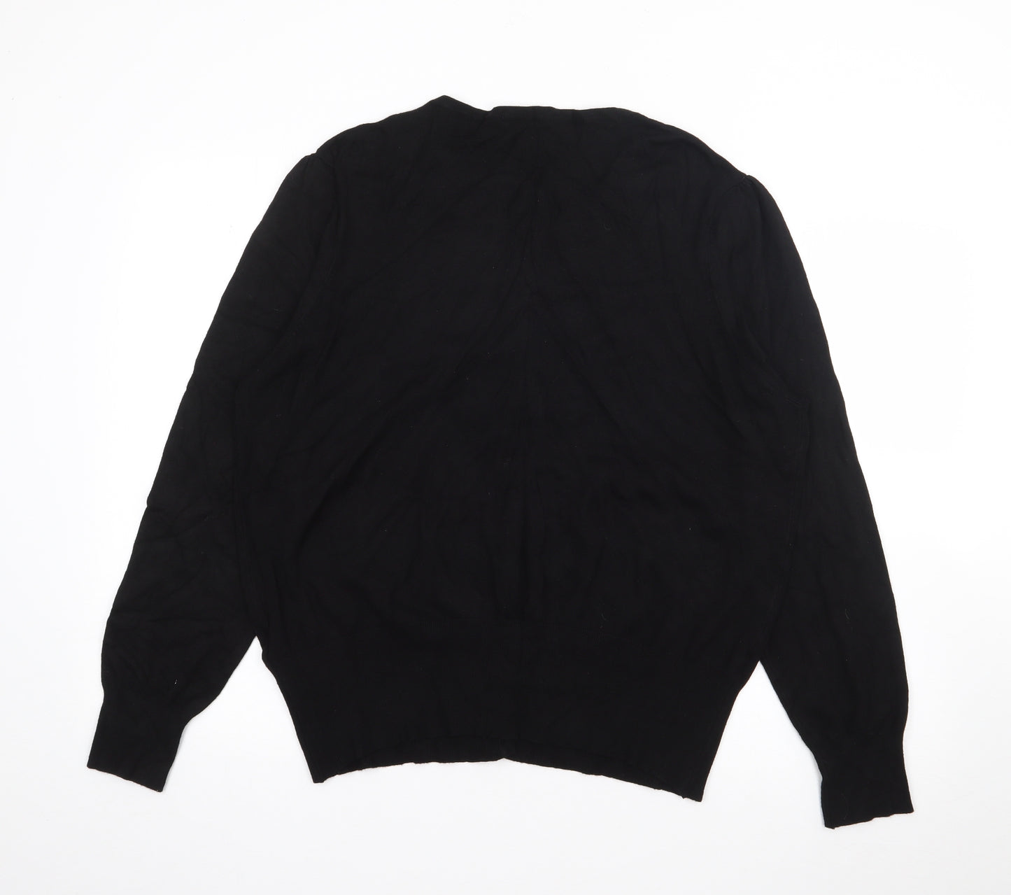 Marks and Spencer Womens Black V-Neck  Viscose Cardigan Jumper Size 22