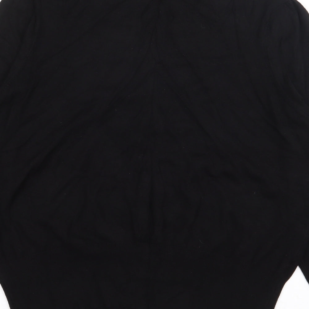 Marks and Spencer Womens Black V-Neck  Viscose Cardigan Jumper Size 22