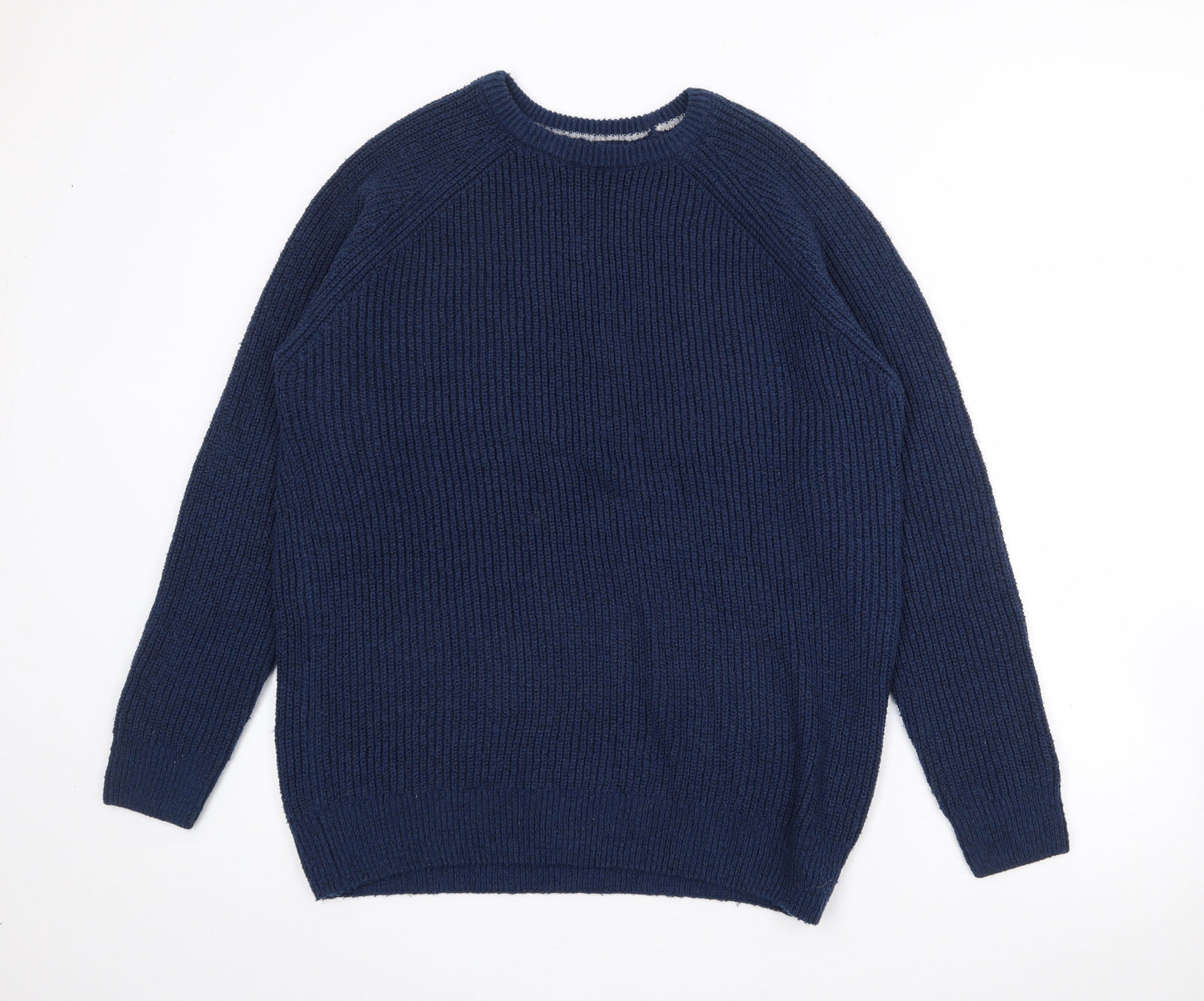 Lincoln Mens Blue Crew Neck  Acrylic Pullover Jumper Size L