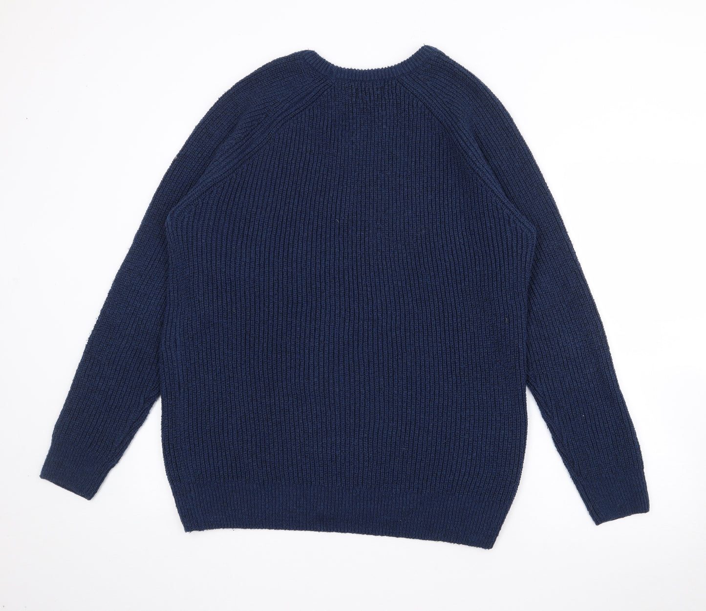 Lincoln Mens Blue Crew Neck  Acrylic Pullover Jumper Size L
