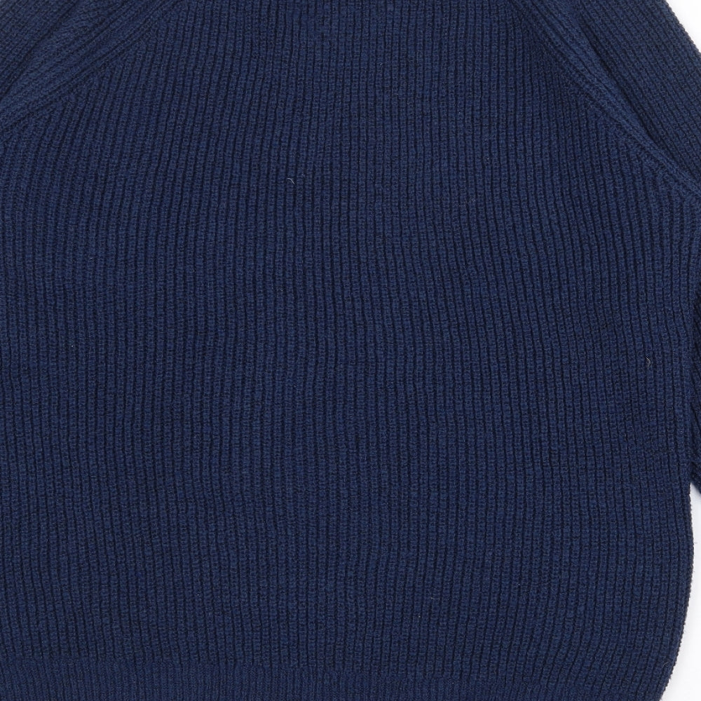 Lincoln Mens Blue Crew Neck  Acrylic Pullover Jumper Size L