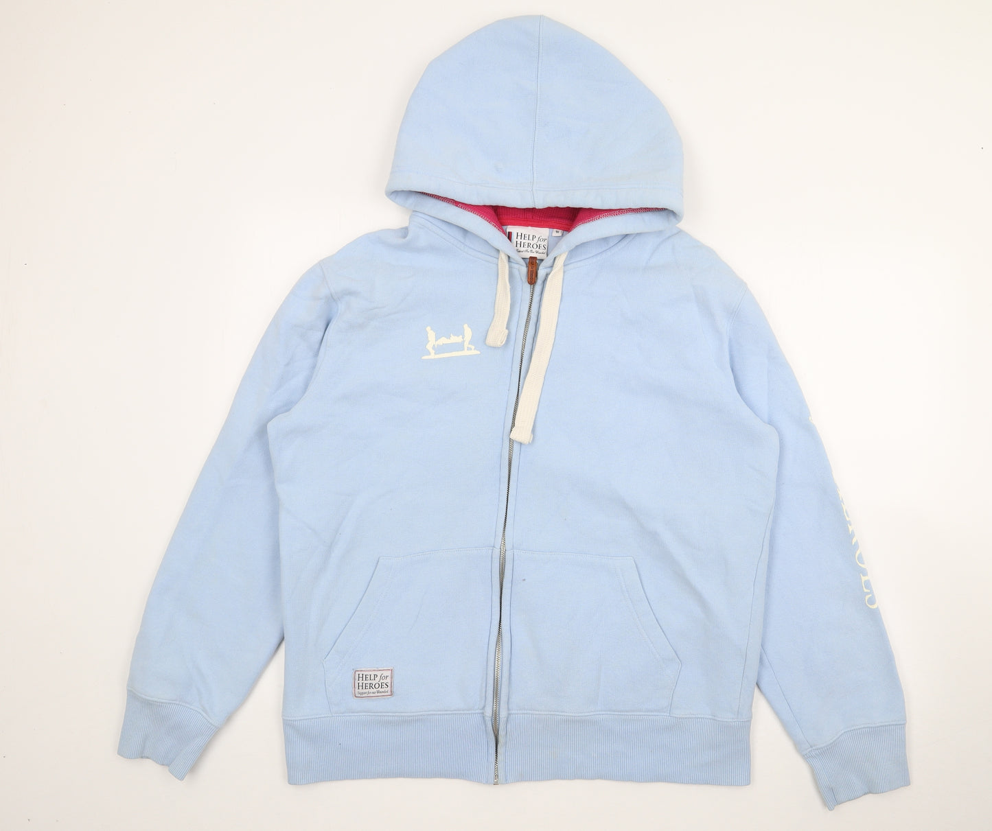 Help For Heroes Womens Blue  Cotton Full Zip Hoodie Size 16  Zip