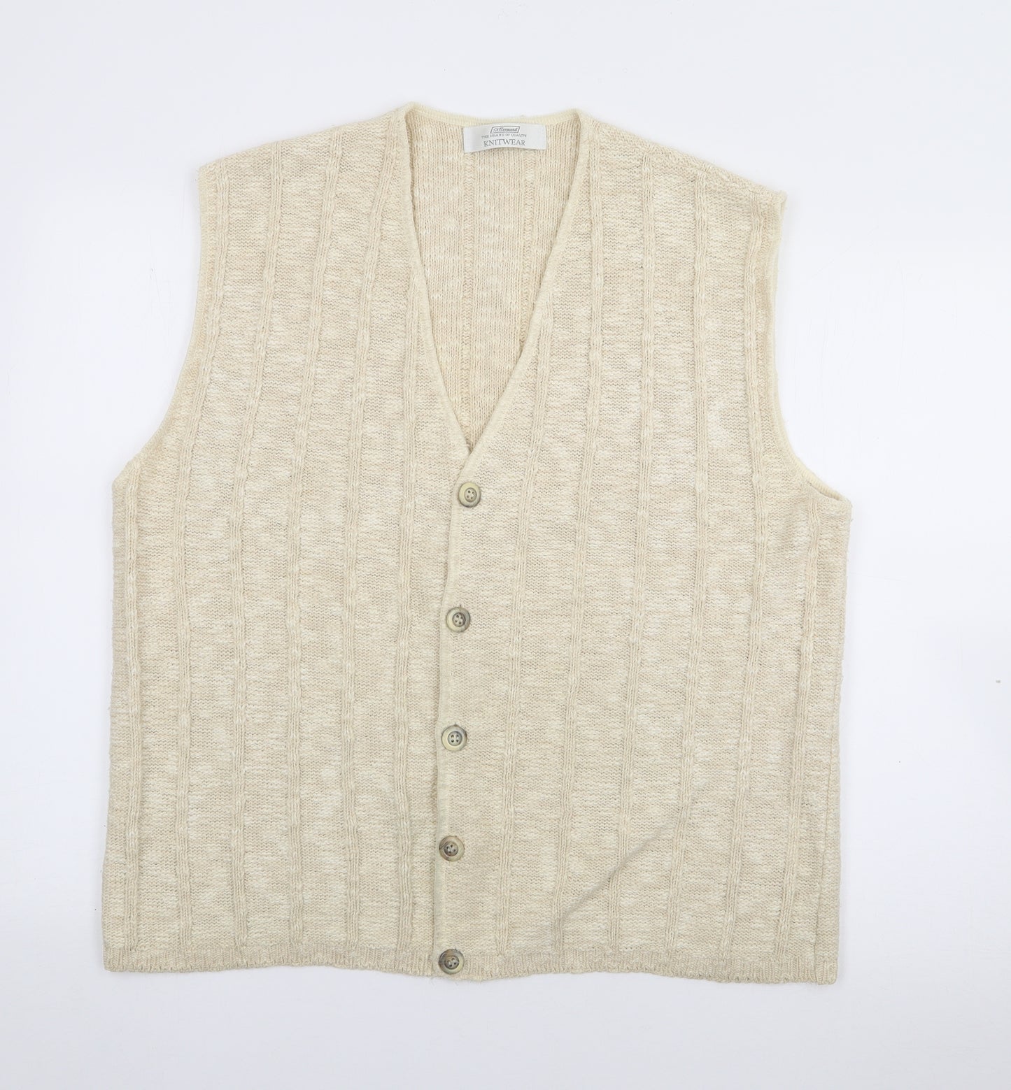 St Bernard Mens Ivory V-Neck  Acrylic Cardigan Jumper Size M