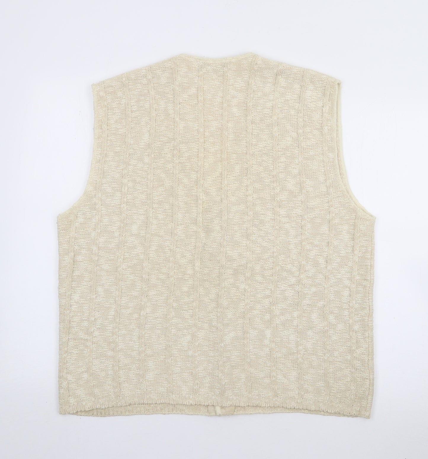 St Bernard Mens Ivory V-Neck  Acrylic Cardigan Jumper Size M