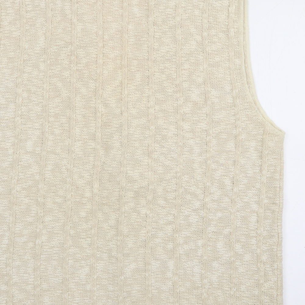 St Bernard Mens Ivory V-Neck  Acrylic Cardigan Jumper Size M