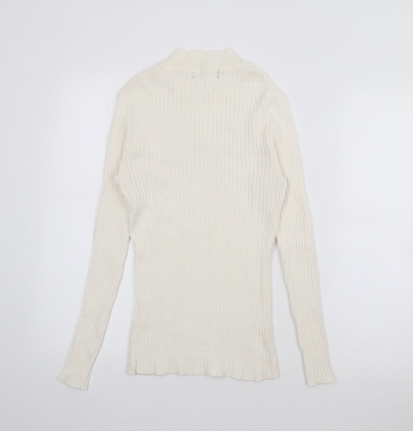 Preworn Womens Ivory High Neck  Acrylic Pullover Jumper Size M