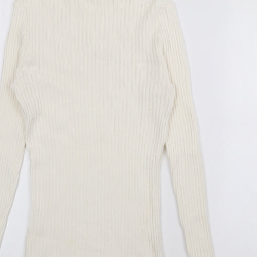 Preworn Womens Ivory High Neck  Acrylic Pullover Jumper Size M