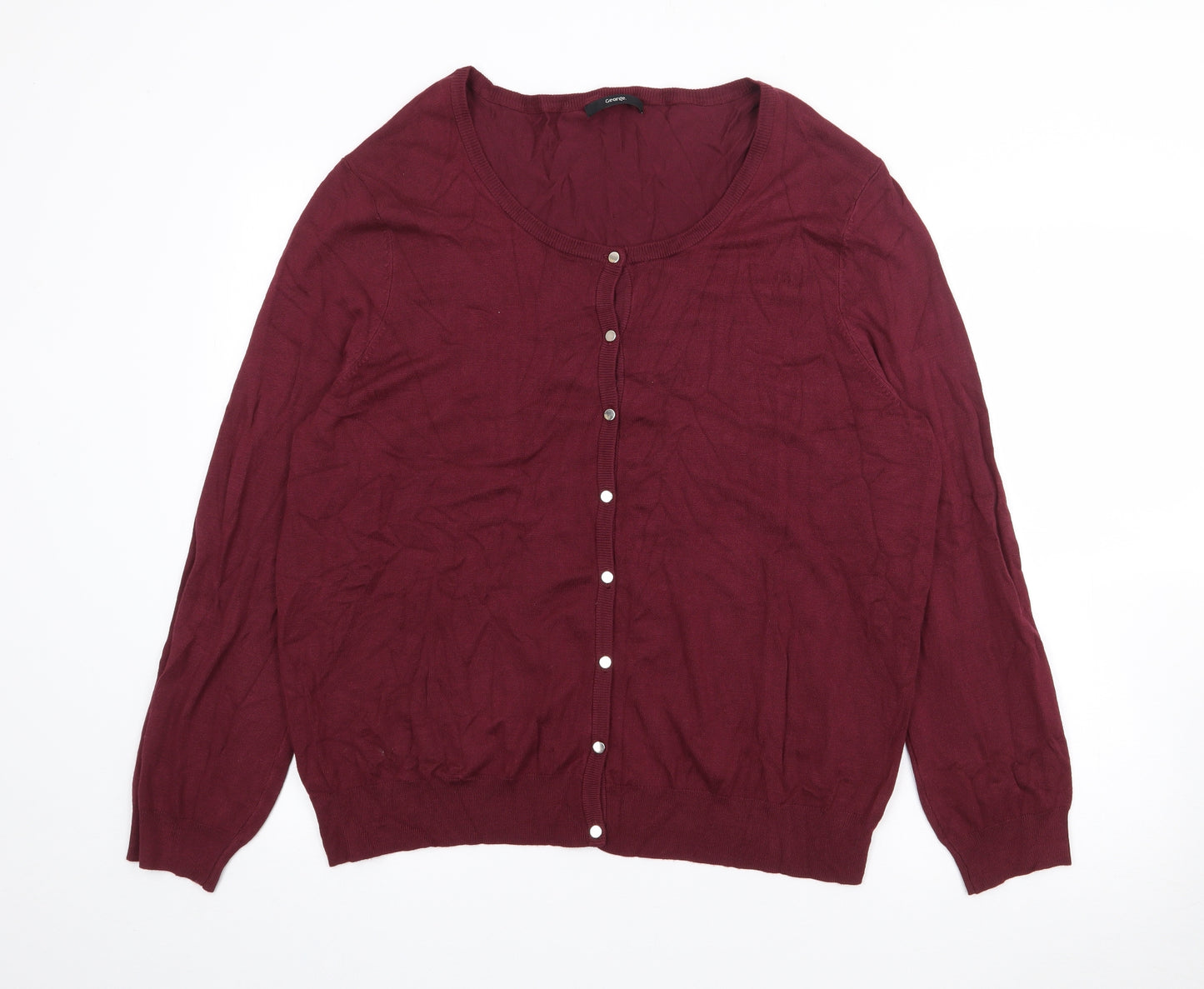 George Womens Purple Crew Neck  Viscose Cardigan Jumper Size 20