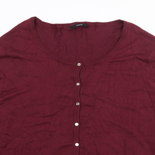 George Womens Purple Crew Neck  Viscose Cardigan Jumper Size 20