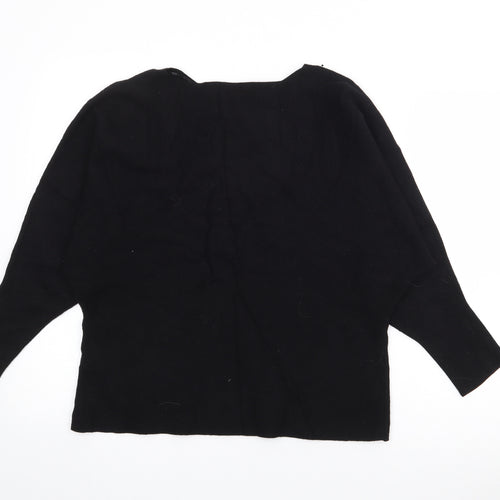 New Look Womens Black Boat Neck  Viscose Pullover Jumper Size L