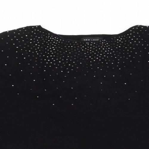 New Look Womens Black Boat Neck  Viscose Pullover Jumper Size L
