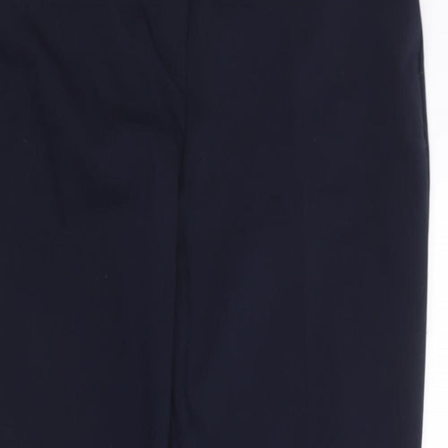 Wallis Womens Blue  Cotton Trousers  Size 14 L24 in Regular