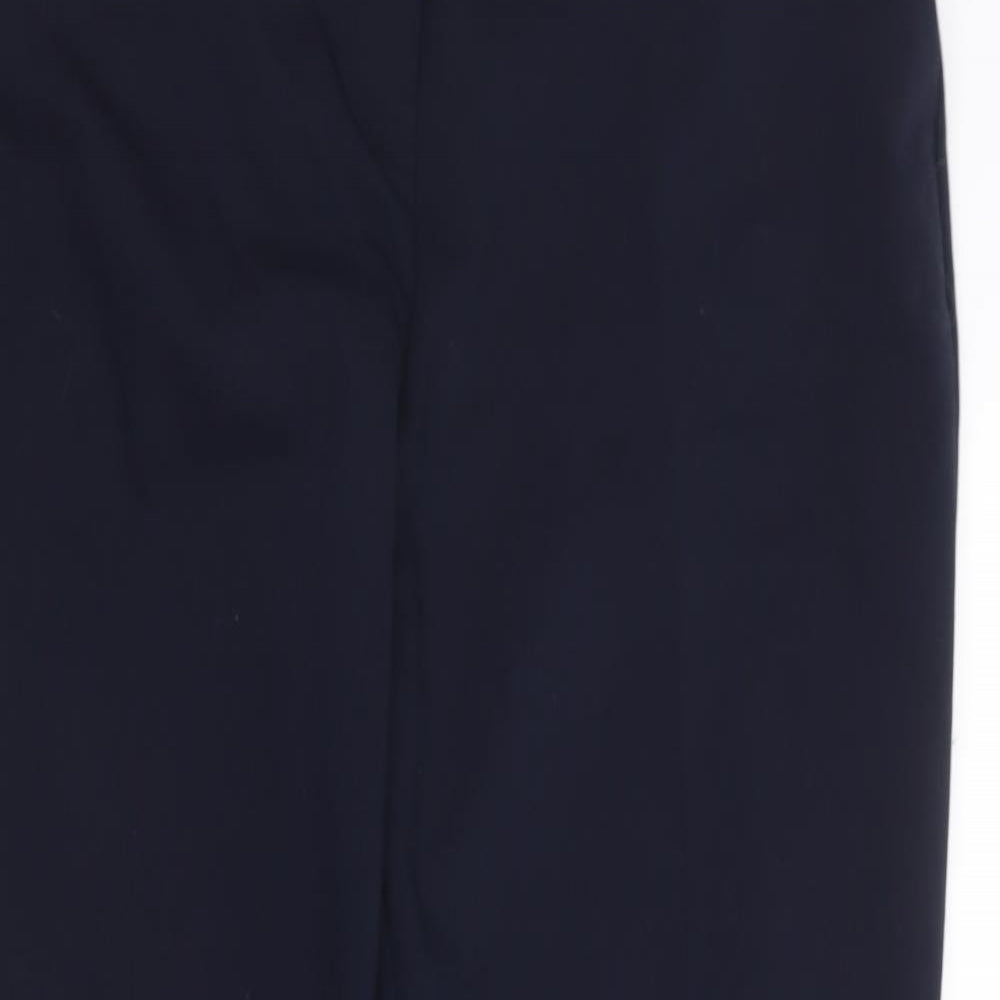 Wallis Womens Blue  Cotton Trousers  Size 14 L24 in Regular
