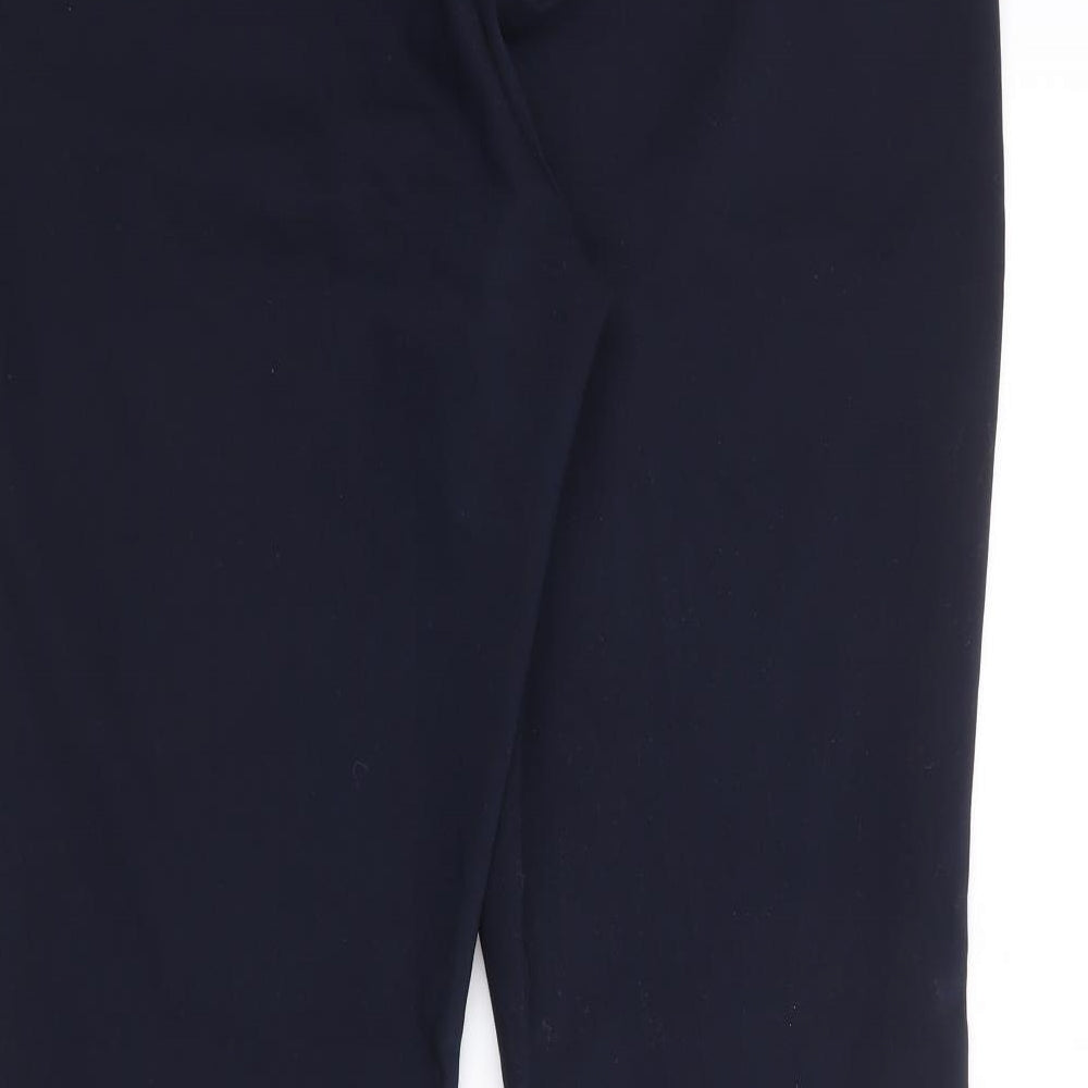 Wallis Womens Blue  Cotton Trousers  Size 14 L24 in Regular