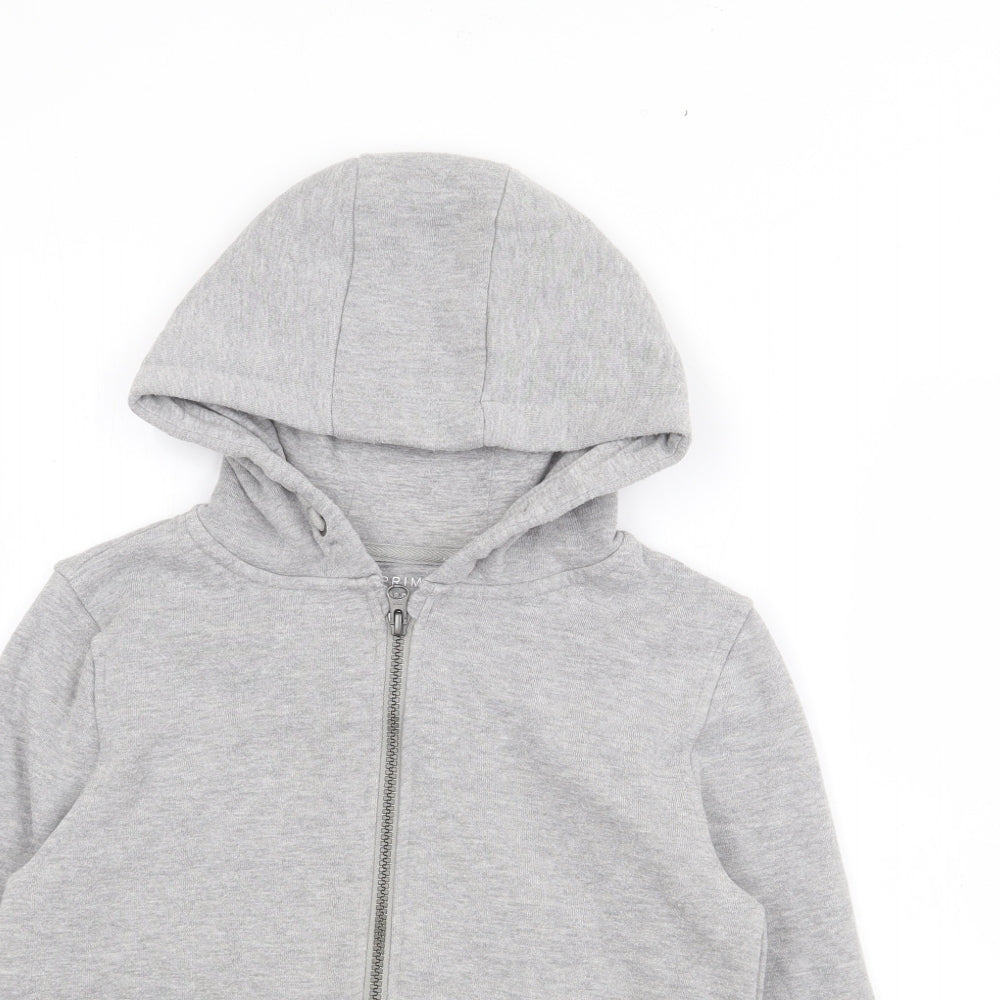 Primark Boys Grey  Cotton Full Zip Hoodie Size 8-9 Years  Zip