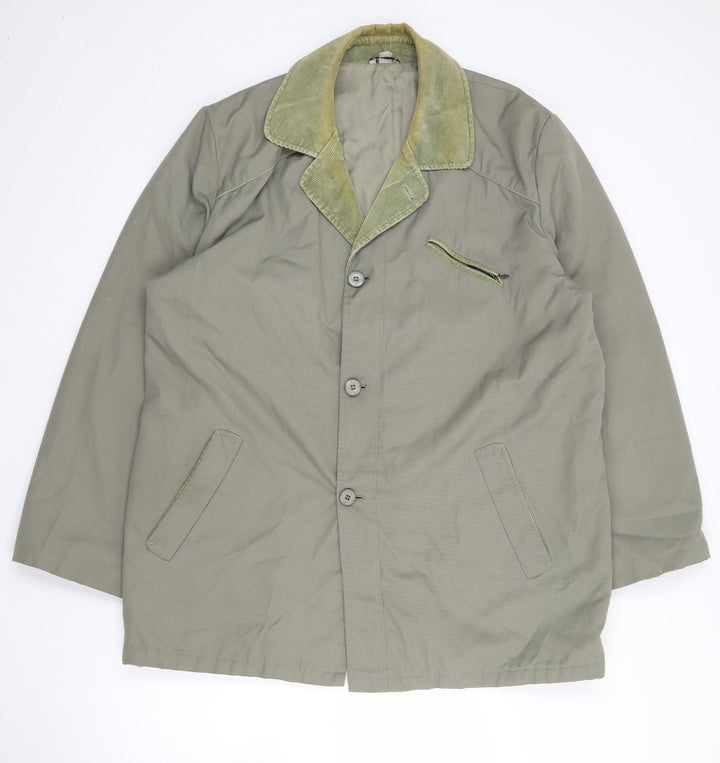Greenwoods Mens Green Jacket Coat Size L Zip