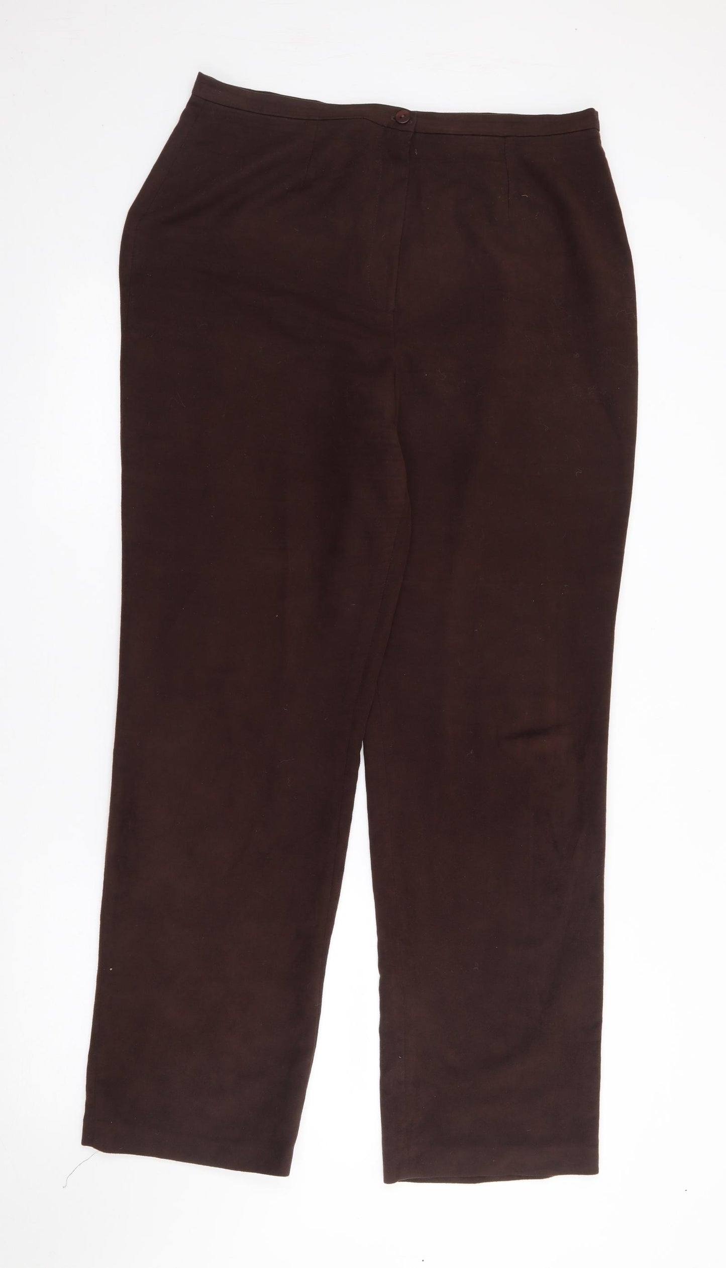 Liza Lovell Womens Brown  Polyester Trousers  Size 16 L30 in Regular