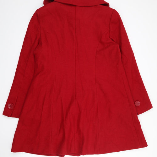 BHS Womens Red   Overcoat Coat Size 20  Button