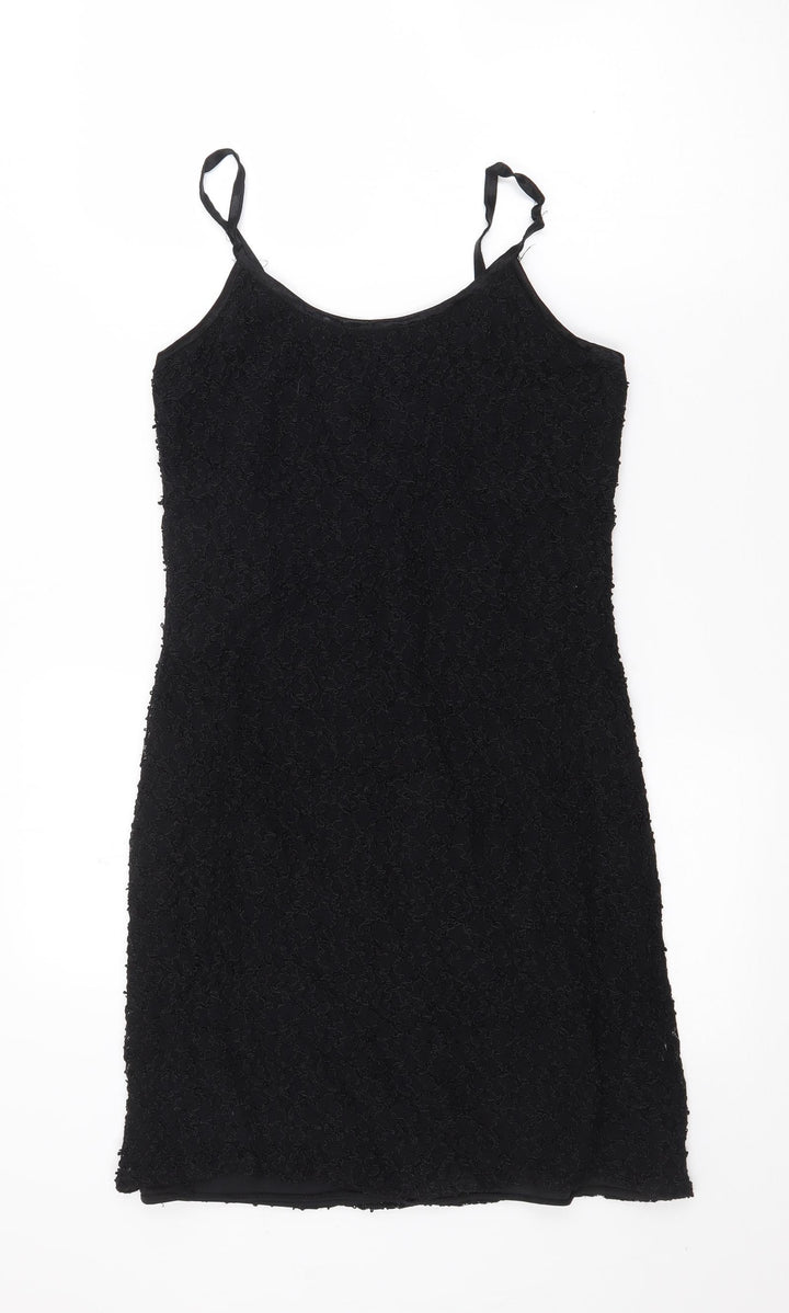 Lella Womens Black Polyester Bodycon Size 12 V-Neck