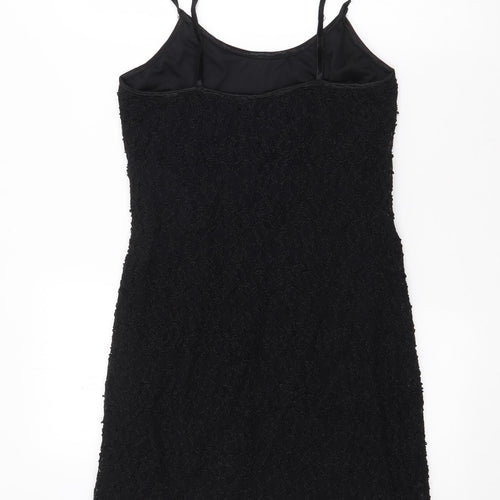 Lella Womens Black  Polyester Bodycon  Size 12  V-Neck